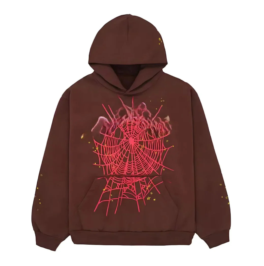 Sp5der web hoodie (brown)